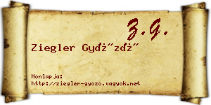 Ziegler Győző névjegykártya